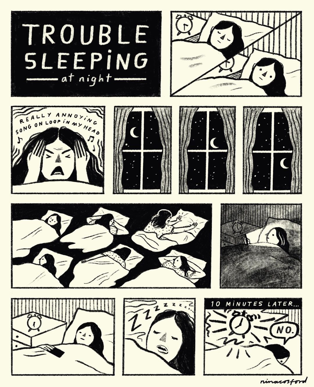 Nina Cosford Illustration - Trouble Sleeping Comic