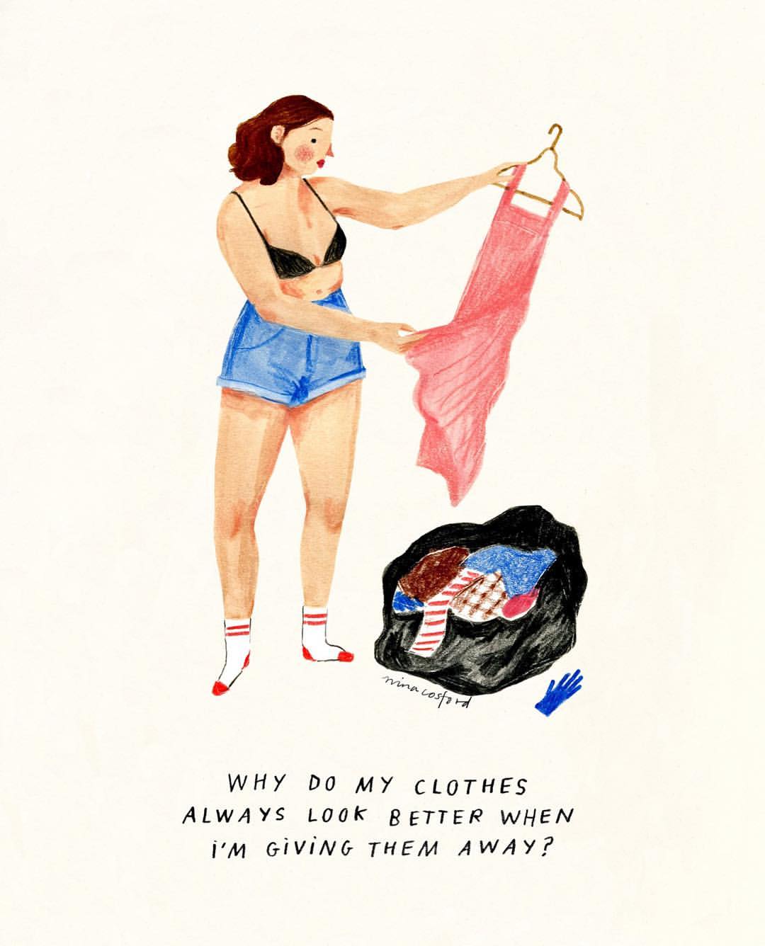 Nina Cosford Illustration - donating clothes