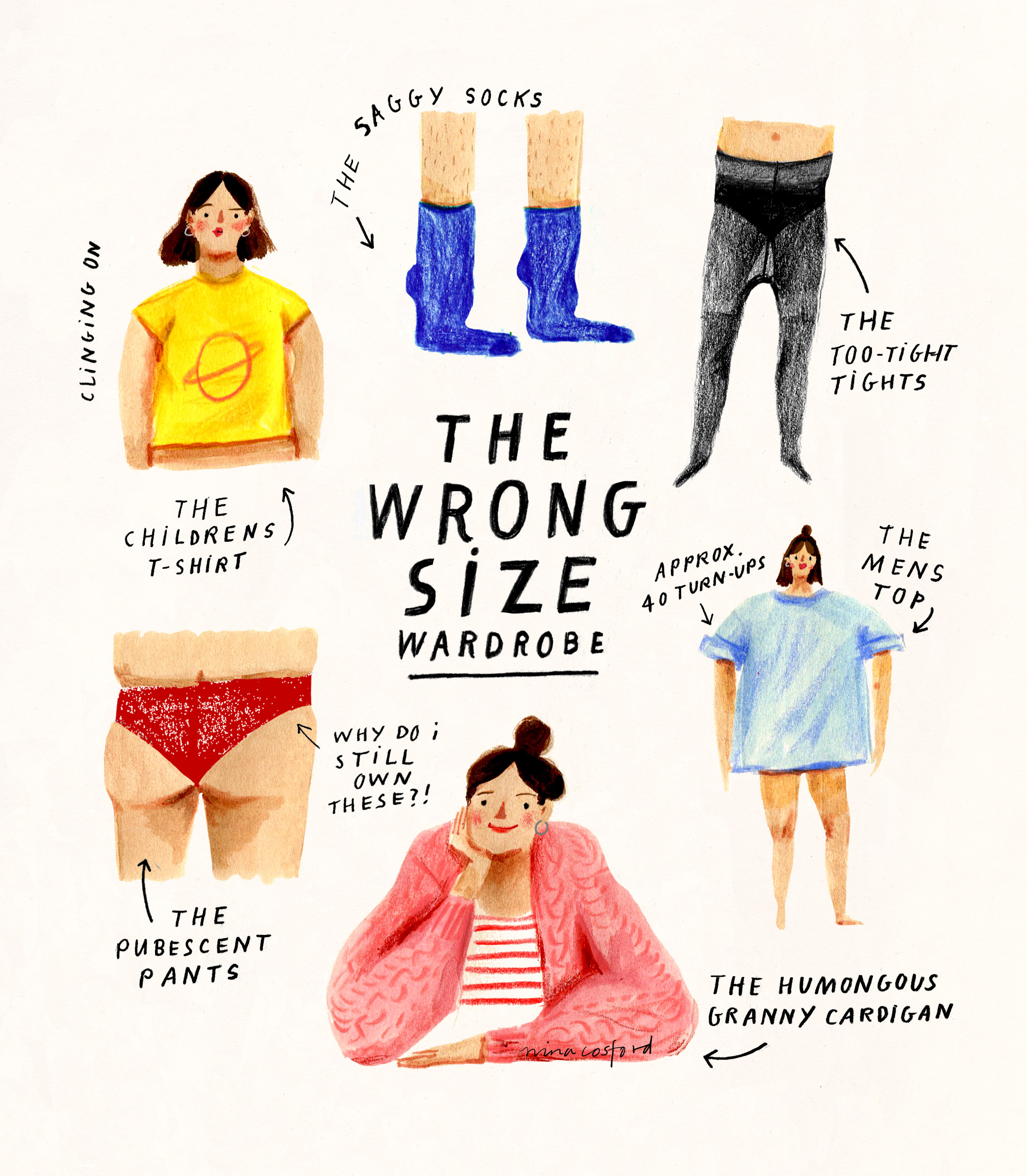 Nina Cosford Illustration - wrong size wardrobe