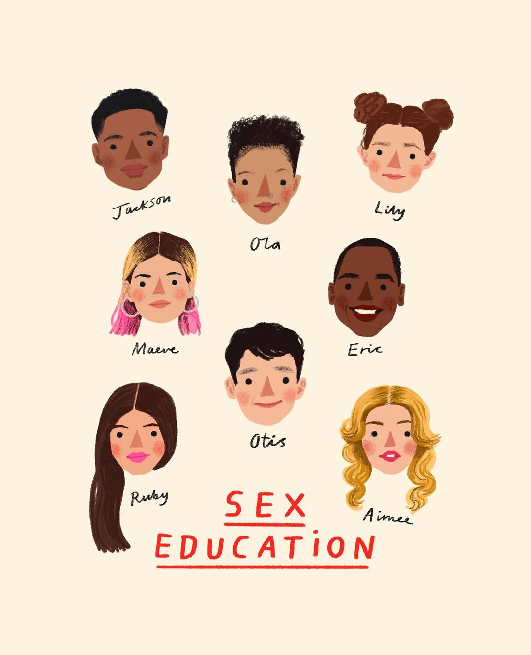 Nina Cosford Illustration - sex education netflix
