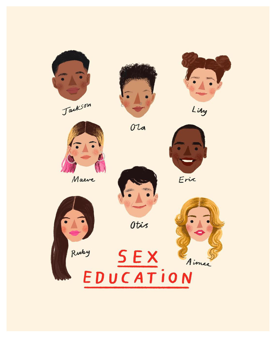 Nina Cosford Illustration - sex education netflix